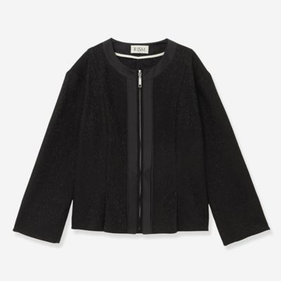 ［美品 上質］ゆったりサイズ 45R / ジャガード織 丸襟シャツ ジャケット 45R - ［美品 上質］ゆったりサイズ 45R / ジャガード織 丸襟