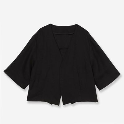セットアップ対応・洗える】リネンブレンドショートジャケット