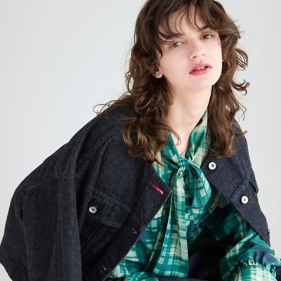 人気✨IENA L'ATELIER DENIM　ノーカラー デニムブルゾン　36 IENA デニムブルゾン36 ATELIER DENIM D' IENA 人気✨IENA L