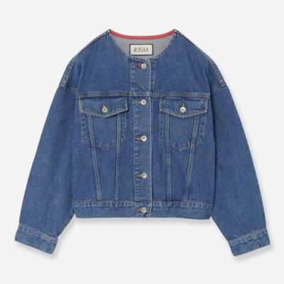 R-ISM(Women) /リズム【JAPAN DENIM】ノーカラーデニムブルゾン(81105502) アオ コート・ジャケット【三越伊勢丹/公式】
