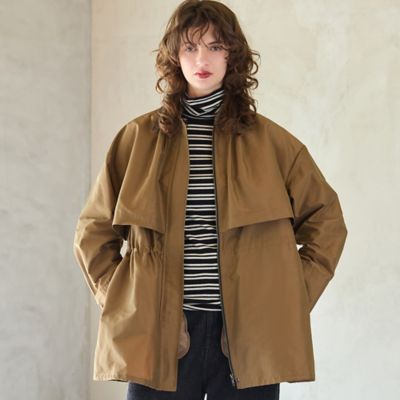 美品✨ソブ 24ss ダブルスタンダード タイプライターギャザーブルゾン 36 撥水加工・透湿素材】シャンブレータフタブルゾン