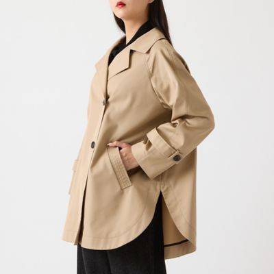 10 リミフゥ トレンチコート ショート ジャケット ボタン 黒 ブラック S トレンチコート 黒【AOKI公式通販】