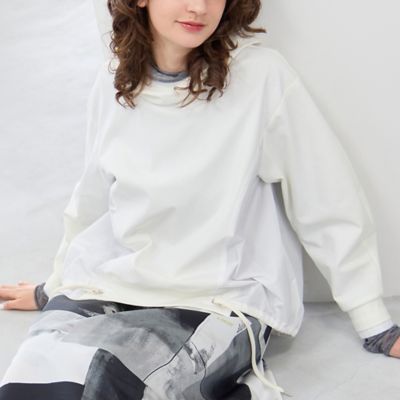 ＜R-ISM(Women) ＞【セットアップ対応】タフタコンビスウェットフーディー（８１１２１５０１）