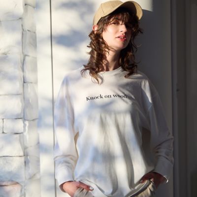 【接触冷感】カフス付きロゴロングＴシャツ（８１１２２５０３）