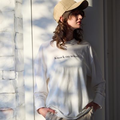 【接触冷感】カフス付きロゴロングＴシャツ（８１１２２５０３）