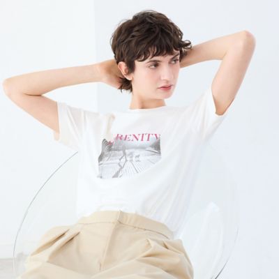 ＜R-ISM(Women) ＞【Ｒ－ＩＳＭ人気アイテム・洗える】フォトプリントＴシャツ（ＤＯＧ）（８１１２２６０４）