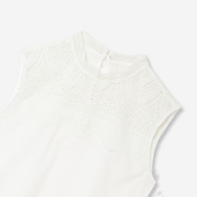 【洗える】レースコンビノースリーブカットソー（８１１２３５１６）