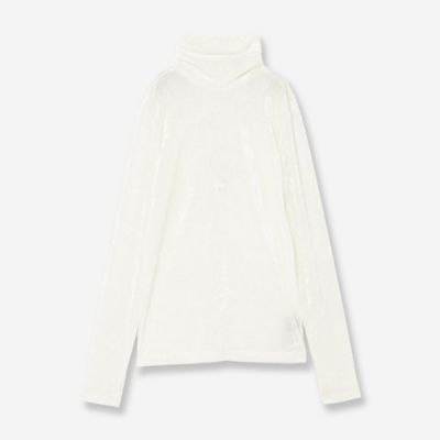 洗える】メッシュベロアタートルカットソー（81125508