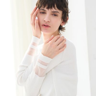 ＜R-ISM(Women) ＞【洗える】リストシアーデザインリブニット（８１１３１６０２）