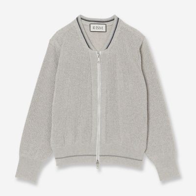 ＜R-ISM(Women) ＞【アンサンブル対応・洗える】ストローヤーンニットブルゾン（８１１３２６０６）