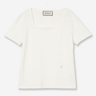 ＜R-ISM(Women) ＞【全４色・洗える】スクエアネックニットプルオーバー（８１１３２６０９）