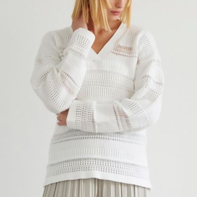 ＜R-ISM(Women) ＞モヘヤブレンドＶネックボーダーニット（８１１３３４０２）