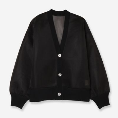 ダブルラッセルコンビカーディガン（８１１３６４０１）