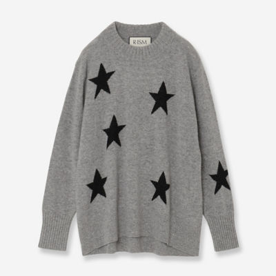 カシミヤ100％スターインターシャニット（81136414） | R