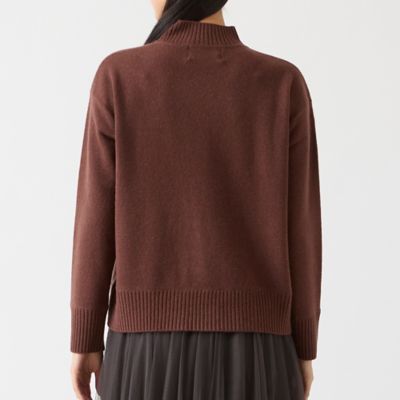 カシミヤ100％】メッセージロゴインターシャニット