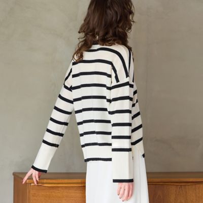 カシミヤ100％】タートルネックボーダーニット（81136509