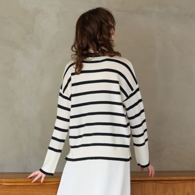 週末限定価格　伊勢丹　ハイネック　ボーダーカシミヤニット ベーシックリブ ボーダー ハイネックニット（1274KI06