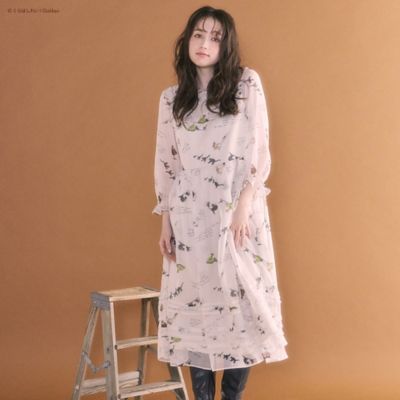 くらはしれいコラボ】クロネコPTピンタックフリルワンピース