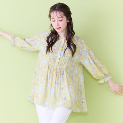 ＜Rose Tiara (Women/大きいサイズ)＞【２２ｆａｂｒｉｃ】ルームメイトＰＴ／ヨーク切替チュニック（８２０２２６０１）