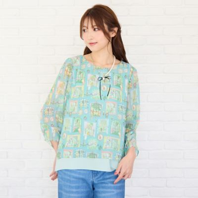 Rose Tiara (Women/大きいサイズ)/ローズティアラ(大きいサイズ) ムービースタジオ/レイヤードブラウス(82032501) アオ トップス【三越伊勢丹/公式】