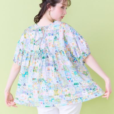 ＜Rose Tiara (Women/大きいサイズ)＞【２２ｆａｂｒｉｃ】アニバーサリーパッチワーク／ブラウス（８２０３２６０２）