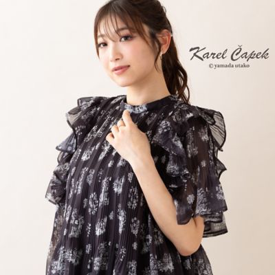 プッペ＆バジーお茶会プリントブラウス（８２０３３４０２）