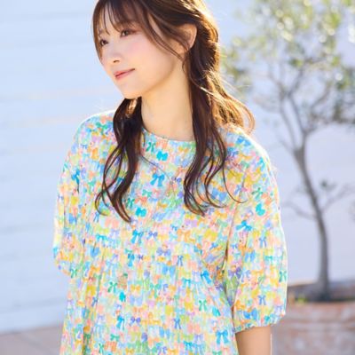 ＜Rose Tiara (Women/大きいサイズ)＞【２２ｆａｂｒｉｃ】リボンコレクター／ブラウス（８２０３３５０２）