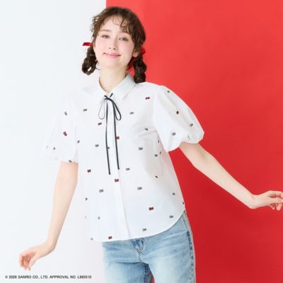 HELLO KITTY】ハローキティ リボン刺繍ブラウス