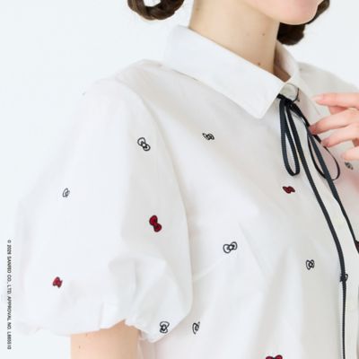 HELLO KITTY】ハローキティ リボン刺繍ブラウス