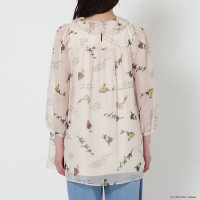 くらはしれいコラボ】クロネコPTピンタックフリルカラーブラウス