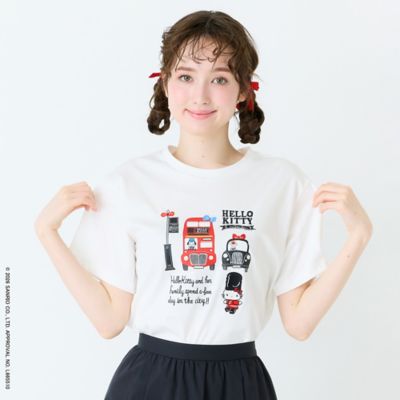 HELLO KITTY】ハローキティ ロンドンプリント刺繍Tシャツ