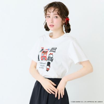 HELLO KITTY】ハローキティ ロンドンプリント刺繍Tシャツ