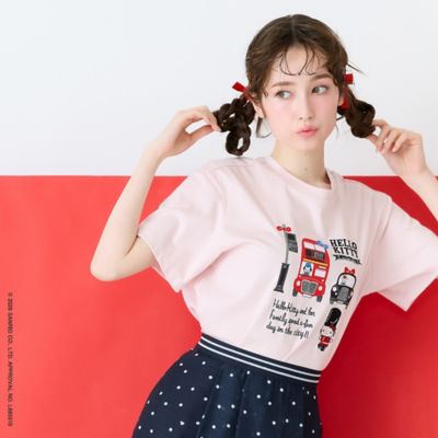 HELLO KITTY】ハローキティ ロンドンプリント刺繍Tシャツ