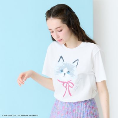 ネコプリント半袖Tシャツ（82123603） | Rose Tiara (Women
