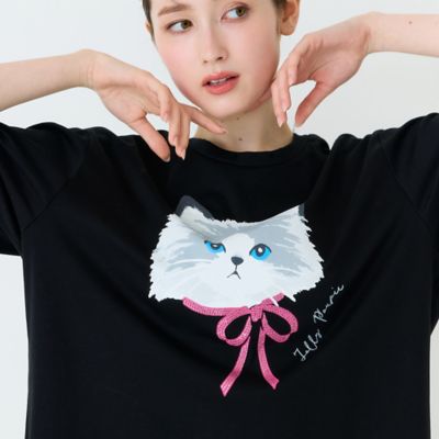 ネコプリント半袖Tシャツ（82123603） | Rose Tiara (Women