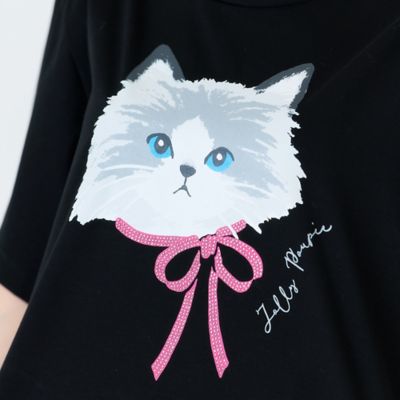 ネコプリント半袖Tシャツ（82123603） | Rose Tiara (Women