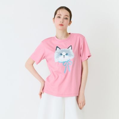 ネコプリント半袖Tシャツ（82123603） | Rose Tiara (Women