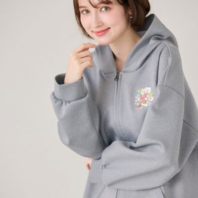 ＜Rose Tiara (Women/大きいサイズ)＞【２２ｆａｂｒｉｃ】シークレットガーデン／　パーカー（８２１２５５０３）