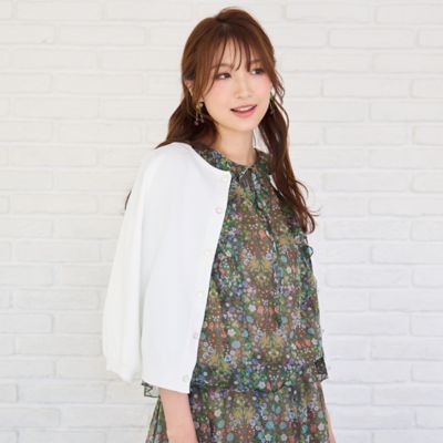 ＜Rose Tiara (Women/大きいサイズ)＞ネコボタンニットカーディガン（８２１３２５０１）