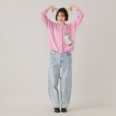 ねこ刺繍ニットカーディガン（82136501） | Rose Tiara (Women