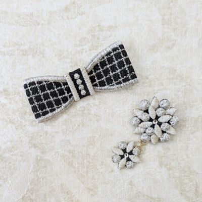 3WAY】リボン刺繍ブローチ（82142601） | Rose Tiara