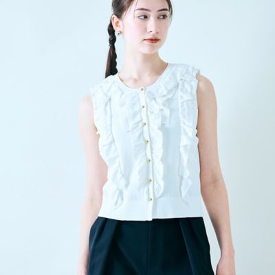 Rose Tiara (Women/大きいサイズ)/ローズティアラ(大きいサイズ) トリプルラッフルニットベスト(83002503)