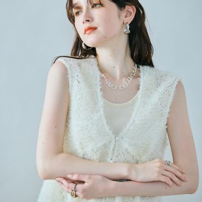 チュール刺繍レイヤードジレ（83004501） | Rose Tiara (Women