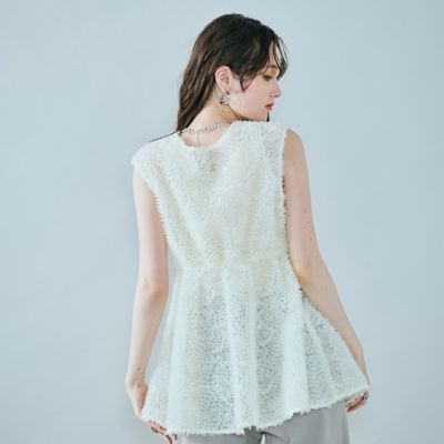 チュール刺繍レイヤードジレ（83004501） | Rose Tiara (Women