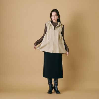 サイドタックフード付きジレ（83005501） | Rose Tiara (Women