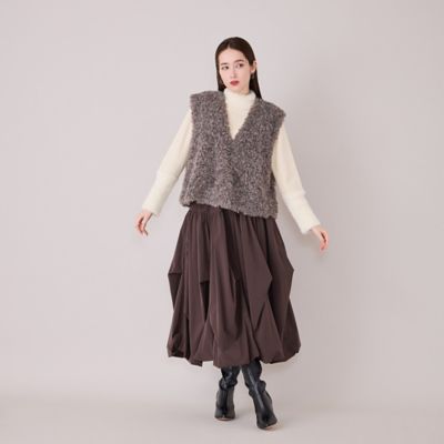 Vネックファーベスト（83005603） | Rose Tiara (Women