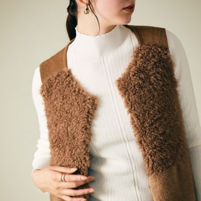 フェイクファーニットベスト（83006401） | Rose Tiara (Women