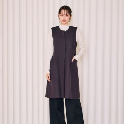 モデル美香着用】リバー仕立てロングジレ（83006601） | Rose