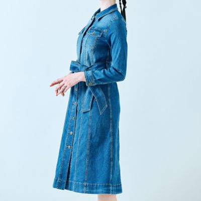 新品タグ付　ローズティアラ　デニムワンピース定価25,300円　大きいサイズ42 ソフトデニムワンピース（83011505） | Rose Tiara