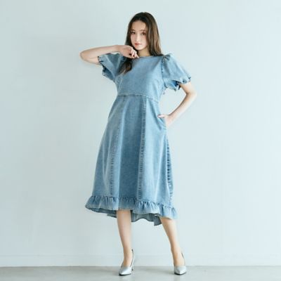 ライトデニムボリュームスリーブワンピース（83011603